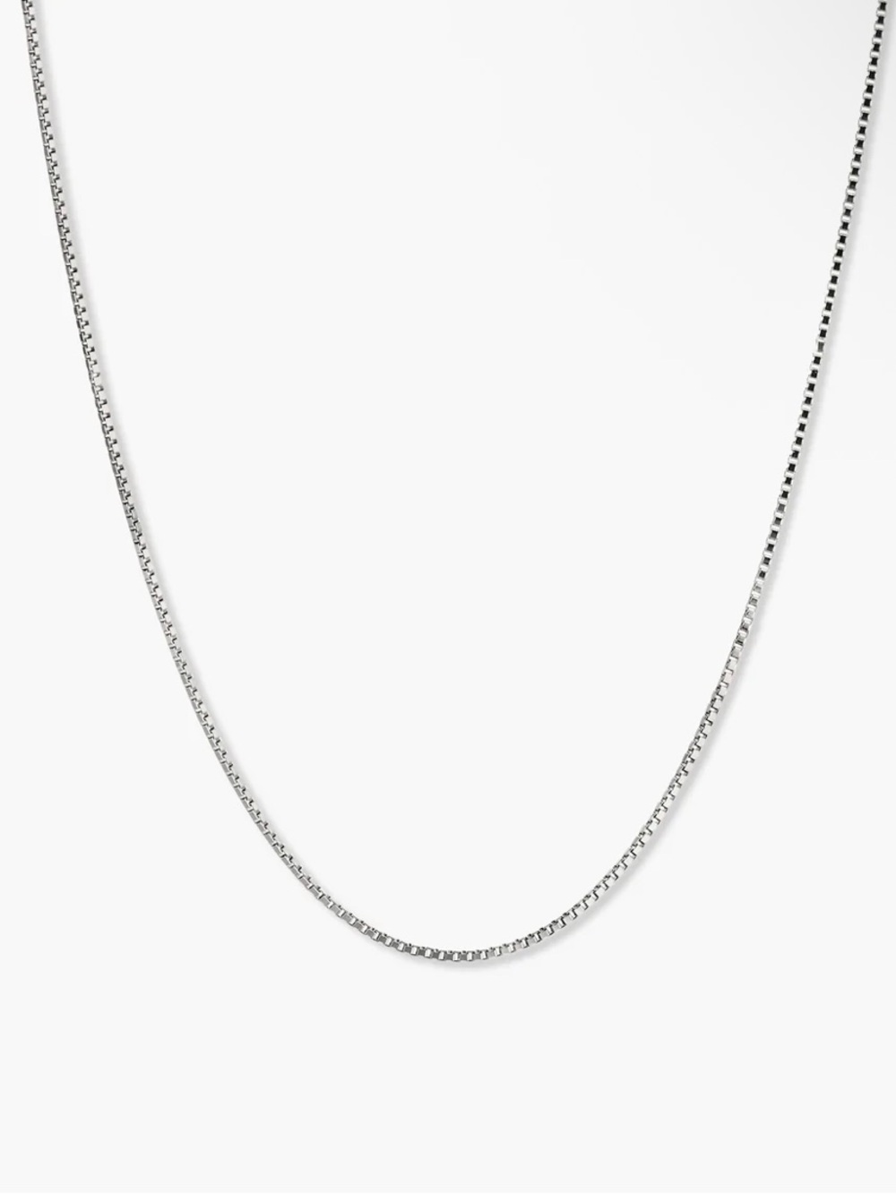 Mejuri Baby Box Chain Necklace 14k White Gold, Length: 16-18 inches